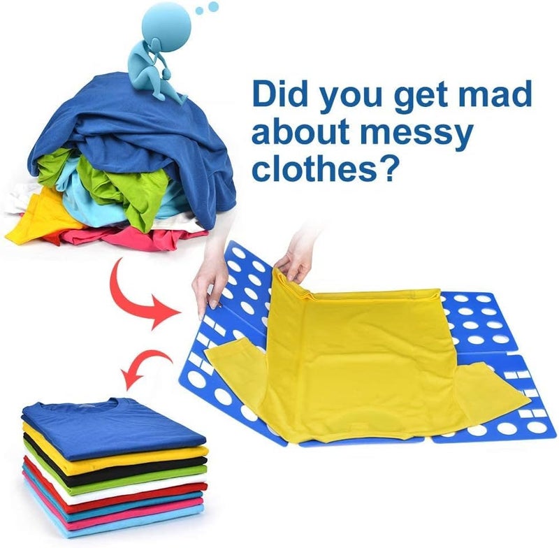 BoxLegend T Shirt Folding Board T Shirt Clothes Folder Laundry Organizer Easy and Fast for Kid and Adult to Fold Clothes Blue - Image 2